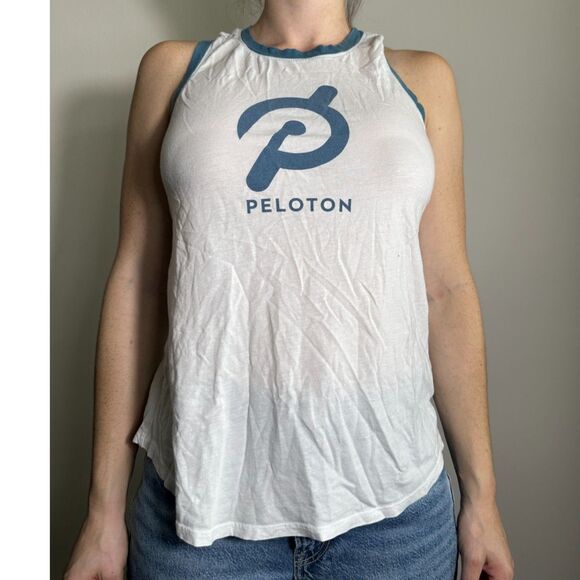Peloton White Workout Tank Size Medium - Picture 1 of 7